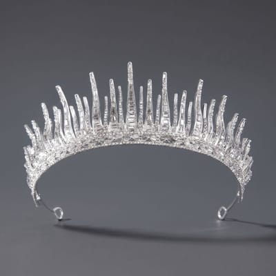 Kroon voor dames-Prinsessenkroon-Diadeem-Kroon-Strass-Elegant en Duurzaam - Geschikt voor Verschillende Gelegenheden-Haarsieraad-Stijl 85