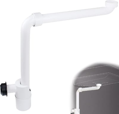 Ruimtebesparende sifon wastafel - 1 1/4 inch aansluiting - verstelbaar - wit .
