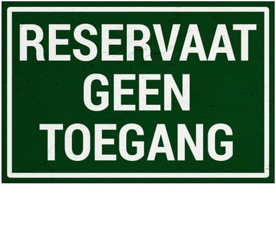 Reservaat geen toegang bord | Sign Again materiaal | 45 x 30 cm