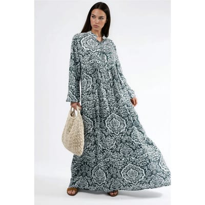 Comfortabele Geprinte Maxi Jurk