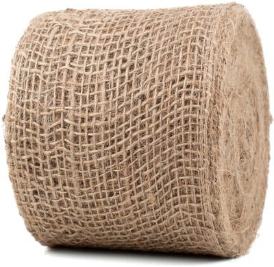 Jute lint - Grof geweven - Naturel - 10 cm breed - 20 meter lang - Breed decoratielint op rol voor cadeauverpakking & feestdecoratie