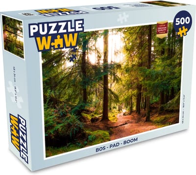 Puzzel Bos - Pad - Bomen - Groen - Zon - Natuur - Legpuzzel - Puzzel 500 stukjes