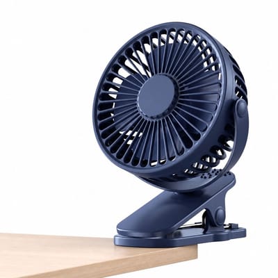 Ventilator - Tafelventilator - Mini Bureauventilator - 4 Inch Oplaadbare Ventilator - 3 Snelheden - 1200mAh Accu - Stille Draagbare Fan voor Thuiswerk en Bureau - Blauw