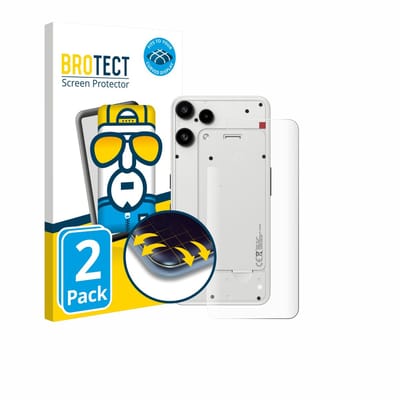BROTECT - Screenprotector voor Nothing Phone (3a) Lite (Achterkant) - Folie Beschermfolie transparant volledig dekking - 2 Stuks