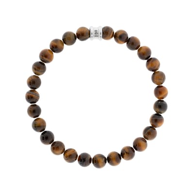 STEEL & BARNETT - Kralenarmband Heren - Tijgeroog - Maat S