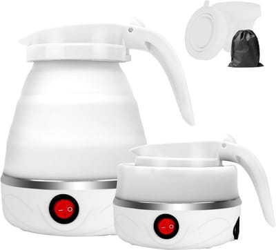 Klapbare Waterkoker - Draagbare Koker - Reizen Kamperen - Automatische Uitschakeling - 0.6 Liter - Wit