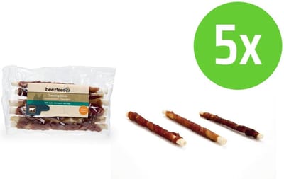 Beeztees Kauwstaafjes Eend 6 Stuks - hondensnack - 5 verpakkingen