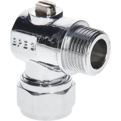 Sanivesk Kogelkraan Haaks Mini Met Schroef Bediening Chroom 15mm X3/8" (knelxbuitendraad)