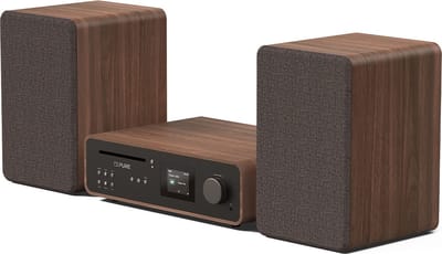 Pure Classic Stereo Coffee Black/Walnut EU/UK Retro-stereoset Zwart, Walnoot