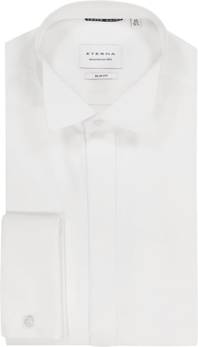 ETERNA slim fit overhemd - dubbele manchet - niet doorschijnend twill heren overhemd - wit - Strijkvrij - Boordmaat: 42 (EU maat: L)