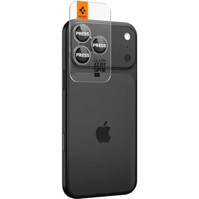 Spigen Camera Lens Protector Geschikt voor iPhone 17 Pro / 17 Pro Max - Glas.tR EZ Fit Optik Pro - 9H Tempered Glass - Gemakkelijke Installatie - Grijs 2-Pack