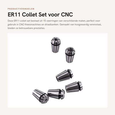 Dailygoods- Collet Set 15 stuks - Spantang Schildersdoek - 65Mn Verenstaal - CNC Gereedschap - Draaibank - Graveermachine