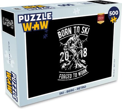 Puzzel Ski - Berg - Retro - Legpuzzel - Puzzel 500 stukjes