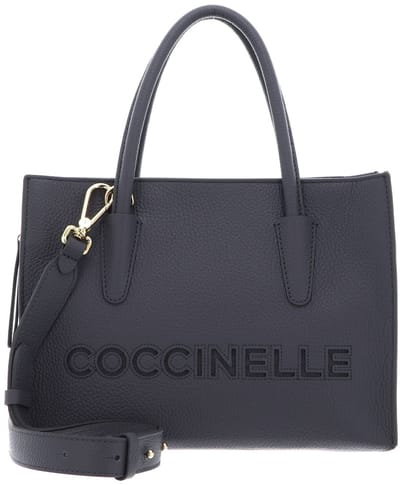COCCINELLE Leren handtas schoudertas Myrtha26 Handbag Grained Leather Stove blauwgrijs