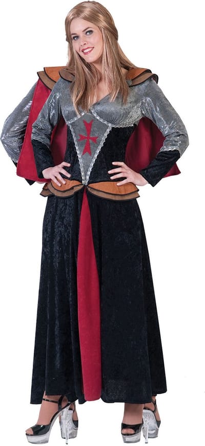 Jurk met Cape | Lady Rouge | Vrouw | Verkleedkleding | Maat 40-42