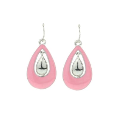 Behave - Oorbellen - Oorhangers - Druppelvorm - Roze - Zilverkleur - Dames - Elegant & Tijdloos - 3 cm