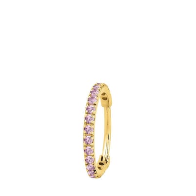 Lucardi Dames Helixpiercing fuchsia zirkonia - Piercing - Cadeau - Staal - Goudkleurig