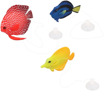 Dailygoods - Glanzende clownvis - Kunstmatige siliconenvis - Drijvende aquariumdecoratie - Veilig voor vissen - Natuurlijke uitstraling - Geschikt voo...