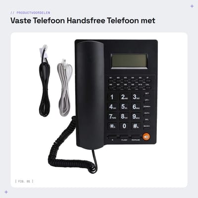 Dailygoods- Vaste Telefoon HD-gesprekskwaliteit - Handsfree Telefoon - Grote Knoppen voor Ouderen - Nummerweergave - Ruisonderdrukking - ABS Materiaal
