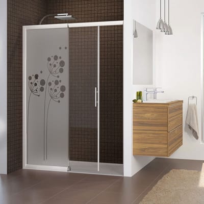 Privacy raamfolie - Artistieke bloemen - Zelfklevende raamfolie voor ramen en douchedeuren - 120x45cm