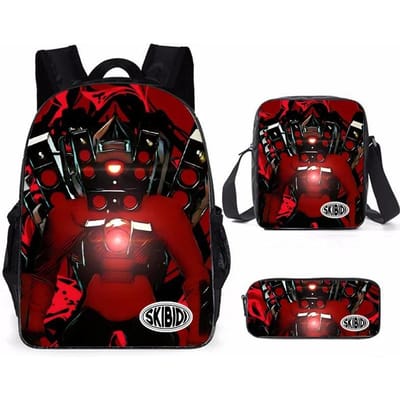 Skibidi Toilet Titan Speakerman kinderrugzak jongen Schooltas Voor tieners Rugzak Anime Reisrugzak Etui brown