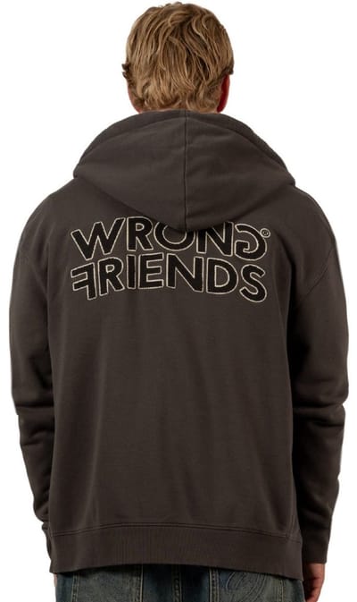 Wrong Friends Oxford Zipped Hoodie - Heren Trui met Rits - Relaxed Fit
