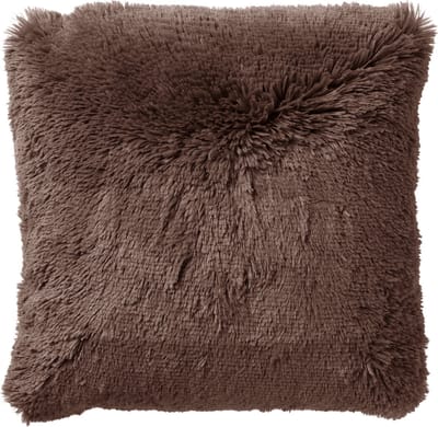 Dutch Decor FLUFFY - Kussenhoes 45x45 cm - superzacht - effen kleur - Chocolate Martini - donkerbruin - met rits - zonder binnenkussen