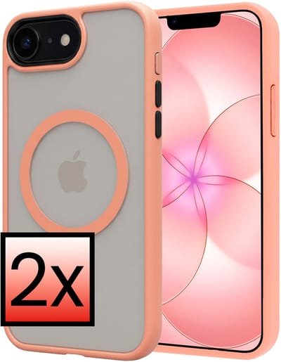 Hoesje - 2 Stuks - Geschikt voor Apple iPhone 17e - Magsafe Compatible - Sterk & Shockproof - Back Cover - Shock Proof Case - Telefoon Hoes - Perzik