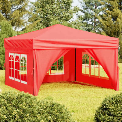 vidaXL - Partytent - inklapbaar - met - zijwanden - 3x3 - m - rood