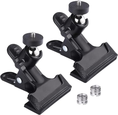Multifunctionele Camera Clips Set met 2 Schroefadapters van 6.35mm tot 9.5mm, Ideaal voor Tripod en DSLR Camera's, Stevige Bevestiging en Flexibele Montage