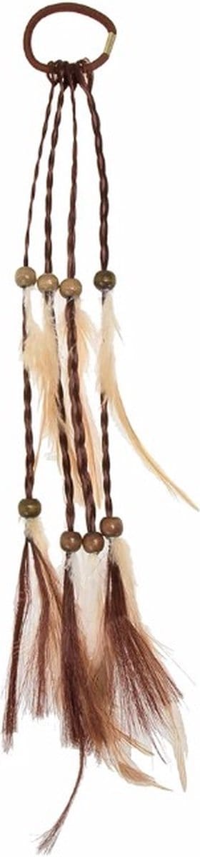Festival haarelastiekjes - veren - boho - Ibiza - Indianentooi - Hippie accessoires - Elastiekje 1 stuks