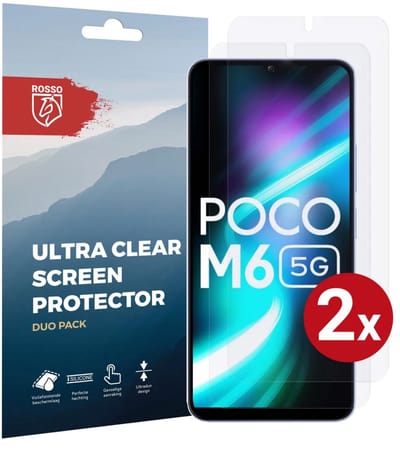 Rosso Screen Protector Ultra Clear Duo Pack Geschikt voor Xiaomi Redmi 13 4G / Poco M6 | TPU Folie | Case Friendly | 2 Stuks