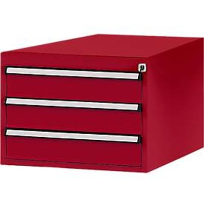 Manuflex onderbouw met schuifladen, voor D 800 mm, robijnrood