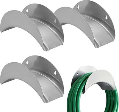 Wandslanghouders - Slanghaken - Tuin Organiseren - Robuust Koolstofstaal - 26x115x12 cm - Zilver