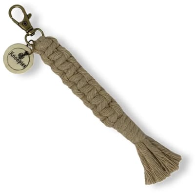Macramé Sleutelhanger - Square Knots - Beige - Katoenkoord - Prijs per Stuk - Inclusief Verzendkosten