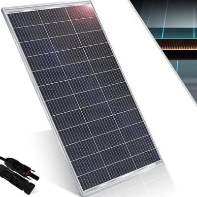 Zonnepaneel Monokristallijn - PV Module Fotovoltaïsch - Energie Opwekken - Hoge Efficiëntie - 165W 18V - Zwart