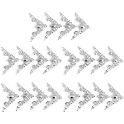 20 stuks antieke metalen doos, boek, scrapbookalbums, hoekbeschermers en decoratieve kaft(Wit)