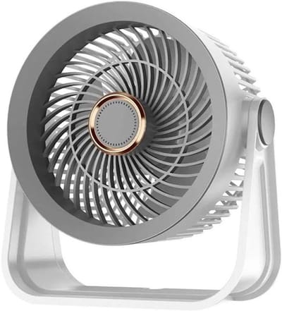 Ventilator - Bureauventilator - Draadloze ventilator - Handventilator - Miniventilator - Ledverlichting - 5 snelheidsstanden - 3 lichtniveaus - 11,7 x 22,5 cm