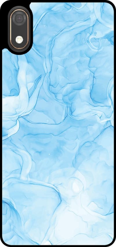 Smartphonica Telefoonhoesje Geschikt voor Huawei Y5 (2019) met marmer opdruk - TPU backcover case marble design - Lichtblauw geschikt voor Huawei Y5 (2019)