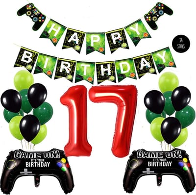 Snoes Mega Game Gamers Helium Verjaardags Ballonnen Feestdecoratie Red Cijfer Ballon nr 17