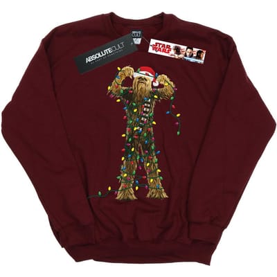 Star Wars Jongens Chewbacca Kerstverlichting Sweatshirt (Bourgondië)