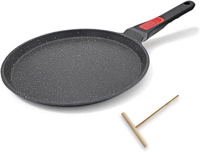 Crêpepan - Pannenkoekenpan Tawa - Ontbijt Bakken - Afneembaar Handvat - 20 cm - Zwart