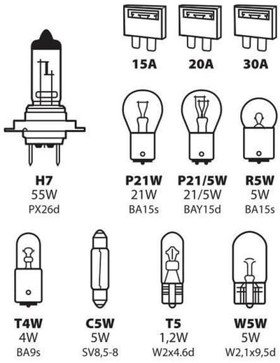 H7 Halogeen set 12V - 11 stuks