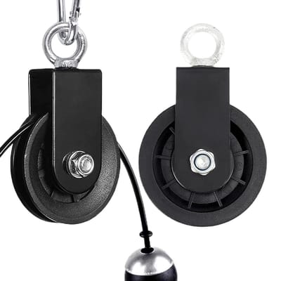 Fitness Katrol - Trekwiel Hefwiel - Thuisfitness Training - Zelfborgend Mechanisme - 2 stuks - Zilver