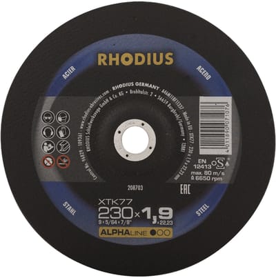 Doorslijpschijf metaal Ø230 x 1.9 mm ALPHAline XT77 - RHODIUS
