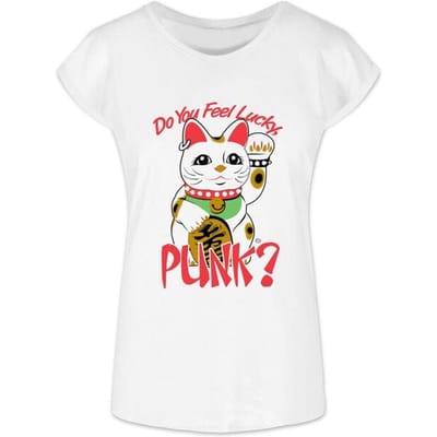 Goodie Two Sleeves - Fun T-shirt - Lucky Punk - S tot XXL - voor Vrouwen - wit