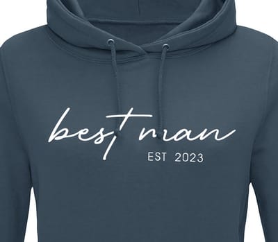 Hoodie heren met capuchon - Sweater heren capuchon - Getuige - Getuige huwelijk - Getuige cadeau - Best man est 2023 - Blauwgrijs S