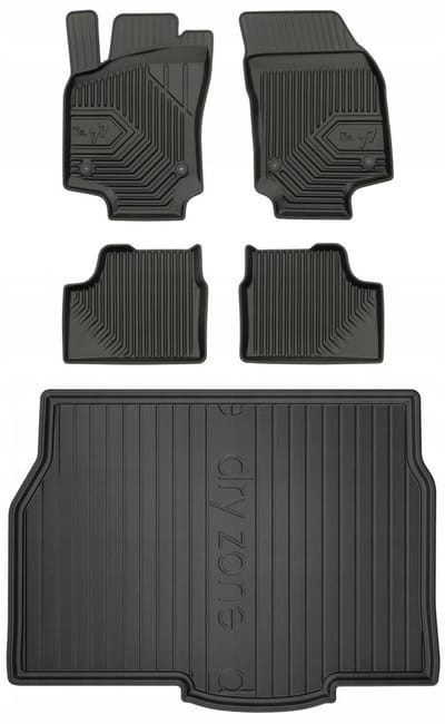 FROGUM 77 Set Automatten en Kofferbakmat - Geschikt voor OPEL ASTRA H Hatchback (2004-2014) - 3-deurs (GTC) - TPE Rubber - Zwart