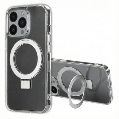 Accezz Hoesje - Geschikt voor Apple iPhone 13 Pro - Ring Stand Backcover geschikt voor MagSafe - Transparant