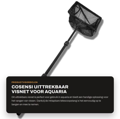 Cosensi - Dailygoods - Uittrekbaar Visnet voor Aquaria met Inklapbare Telescoopstang